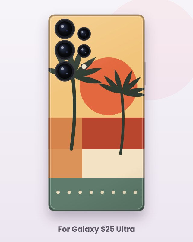 Sunset Palms Colour-Block Cover